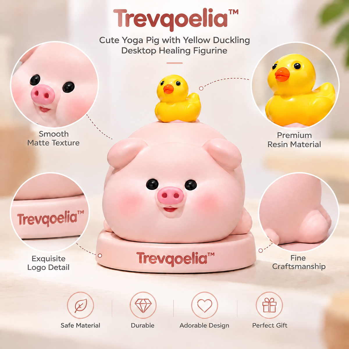 Trevqoelia™ Modern Sculptural Art Figurine – Abstract Tabletop Decor Accent for Elegant Interiors