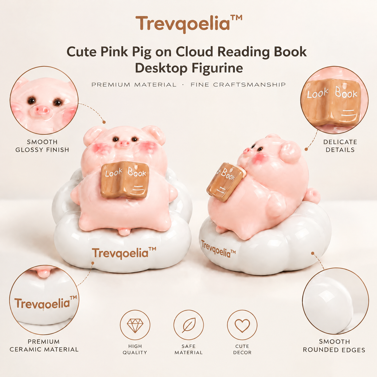 Trevqoelia™ Modern Organic Sculpture Figurine – Minimalist Abstract Tabletop Home Decor Accent